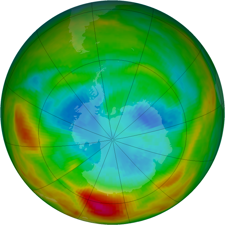 Antarctic ozone map for 12 September 1979